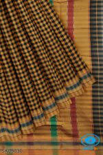 ILKAL COTTON SMALL CHECKS SAREE WITH GOMI BORDER