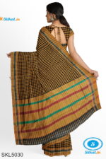 ILKAL COTTON SMALL CHECKS SAREE WITH GOMI BORDER