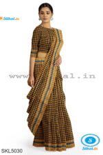 ILKAL COTTON SMALL CHECKS SAREE WITH GOMI BORDER