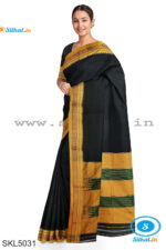 ILKAL MASRISE COTTON PLAIN SAREE WITH CHIKKI PARAS BORDER