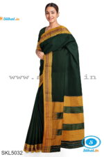 ILKAL MASRISE COTTON PLAIN SAREE WITH CHIKKI PARAS BORDER
