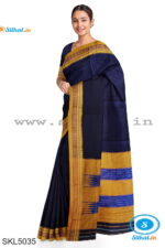 ILKAL MASRISE COTTON PLAIN SAREE WITH CHIKKI PARAS BORDER