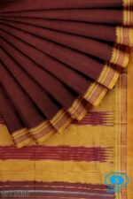 ILKAL MASRISE COTTON PLAIN SAREE WITH CHIKKI PARAS BORDER