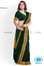 ILKAL MASRISE COTTON PLAIN SAREE WITH CHIKKI PARAS BORDER