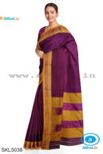 ILKAL MASRISE COTTON PLAIN SAREE WITH CHIKKI PARAS BORDER