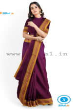 ILKAL MASRISE COTTON PLAIN SAREE WITH CHIKKI PARAS BORDER