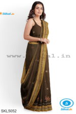 ILKAL SILK BY COTTON KASUTI WORK PATTI PALLU SAREE