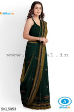 ILKAL SILK BY COTTON KASUTI WORK PATTI PALLU SAREE