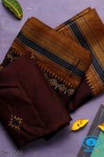 ILKAL SILK BY COTTON KASUTI WORK PATTI PALLU SAREE