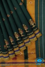 ILKAL SILK BY COTTON KASUTI WORK PATTI PALLU SAREE