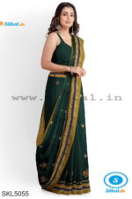 ILKAL SILK BY COTTON KASUTI WORK PATTI PALLU SAREE