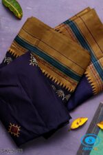 ILKAL SILK BY COTTON KASUTI WORK PATTI PALLU SAREE