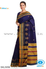 ILKAL SILK BY COTTON KASUTI WORK PATTI PALLU SAREE