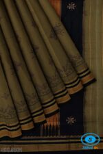 ILKAL SILK BY COTTON TWO TONE KASUTI WORK SAREE