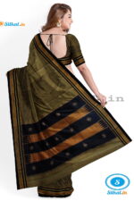 ILKAL SILK BY COTTON TWO TONE KASUTI WORK SAREE