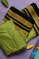 ILKAL SILK BY COTTON TWO TONE KASUTI WORK SAREE