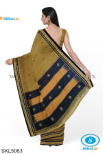 ILKAL SILK BY COTTON TWO TONE KASUTI WORK SAREE