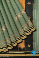 ILKAL SILK BY COTTON TWO TONE KASUTI WORK SAREE