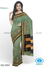 ILKAL SILK BY COTTON TWO TONE KASUTI WORK SAREE