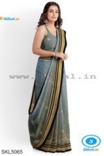 ILKAL SILK BY COTTON TWO TONE KASUTI WORK SAREE