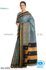 ILKAL SILK BY COTTON TWO TONE KASUTI WORK SAREE