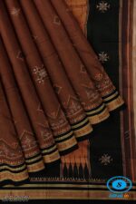 ILKAL SILK BY COTTON TWO TONE KASUTI WORK SAREE