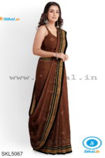 ILKAL SILK BY COTTON TWO TONE KASUTI WORK SAREE