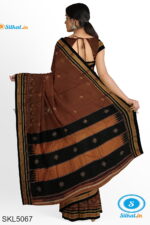 ILKAL SILK BY COTTON TWO TONE KASUTI WORK SAREE