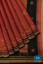 ILKAL SILK BY COTTON TWO TONE KASUTI WORK SAREE