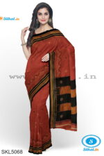 ILKAL SILK BY COTTON TWO TONE KASUTI WORK SAREE