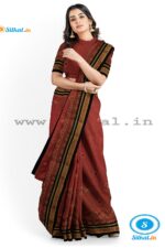 ILKAL SILK BY COTTON TWO TONE KASUTI WORK SAREE
