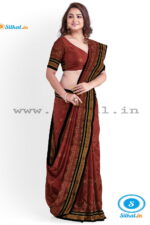 ILKAL SILK BY COTTON TWO TONE KASUTI WORK SAREE