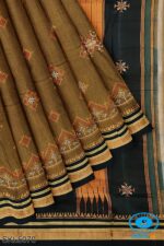 ILKAL SILK BY COTTON TWO TONE KASUTI WORK SAREE