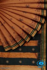 ILKAL SILK BY COTTON TWO TONE KASUTI WORK SAREE