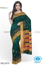 ILKAL SILK BY COTTON TWO TONE KASUTI WORK SAREE