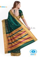 ILKAL SILK BY COTTON TWO TONE KASUTI WORK SAREE