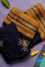 ILKAL SILK BY COTTON TWO TONE KASUTI WORK SAREE