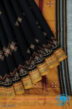 ILKAL SILK BY COTTON TWO TONE KASUTI WORK SAREE