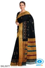 ILKAL SILK BY COTTON TWO TONE KASUTI WORK SAREE