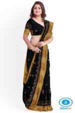 ILKAL SILK BY COTTON TWO TONE KASUTI WORK SAREE