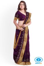 ILKAL SILK BY COTTON TWO TONE KASUTI WORK SAREE