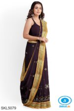 ILKAL SILK BY COTTON TWO TONE KASUTI WORK SAREE