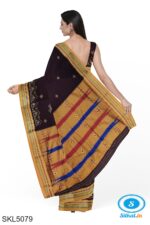 ILKAL SILK BY COTTON TWO TONE KASUTI WORK SAREE