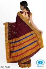 ILKAL SILK BY COTTON TWO TONE KASUTI WORK SAREE