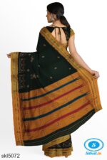 ILKAL SILK BY COTTON TWO TONE KASUTI WORK SAREE