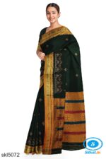 ILKAL SILK BY COTTON TWO TONE KASUTI WORK SAREE