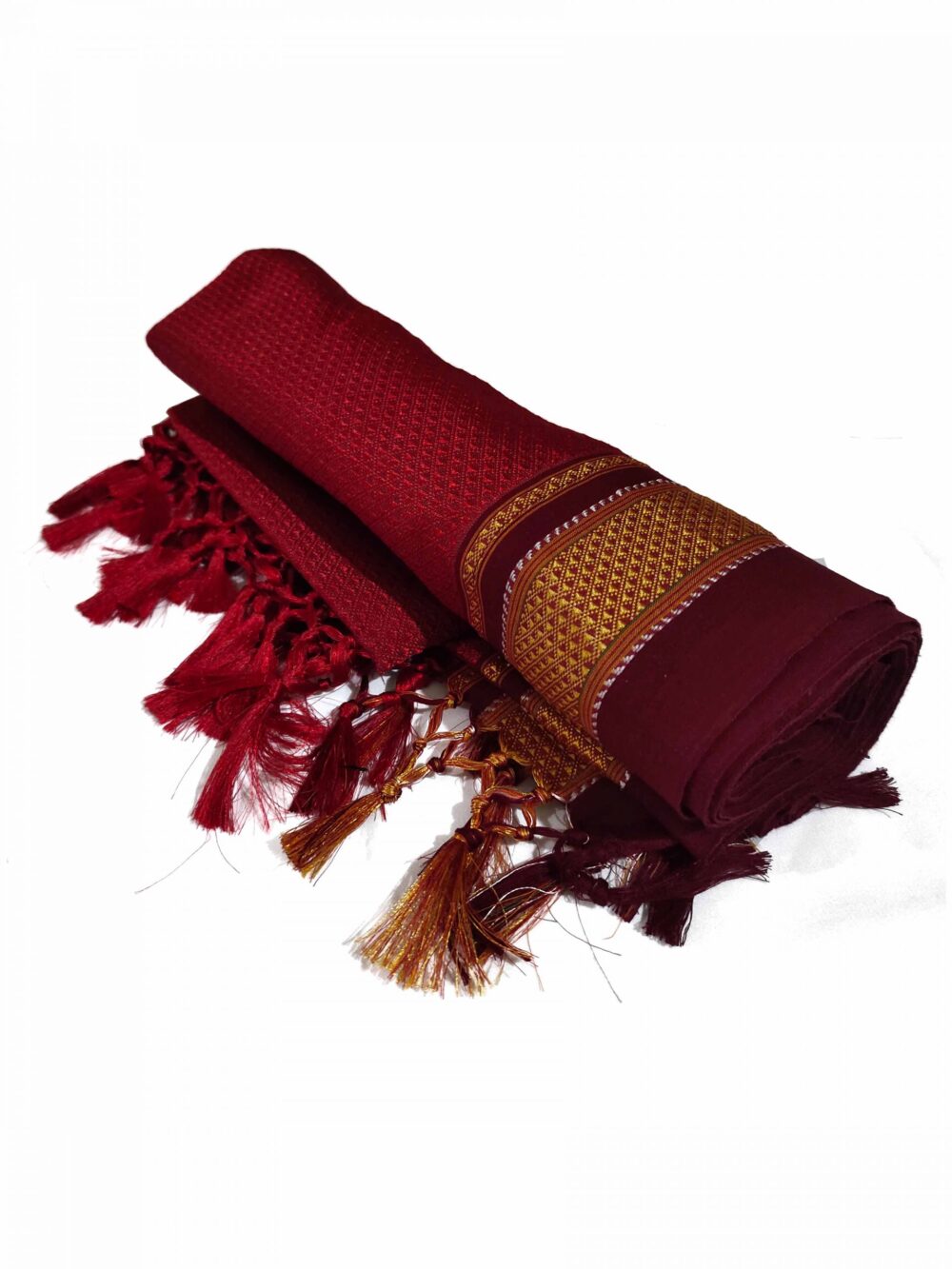 GULEDGUDDA KHANA COTTON DUPPATTA WITH TASSELS