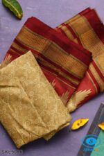 ILKAL EMBOZ SAREE WITH TEMPLE BORDER