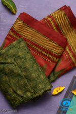 ILKAL EMBOZ SAREE WITH TEMPLE BORDER