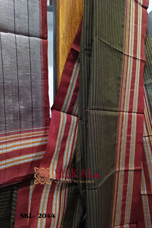 ILKAL VISCOSE SILK KADDI SAREE WITH GOMI BORDER